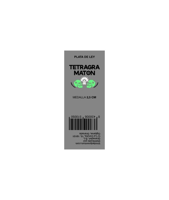 TRI.MEDALLA PLATA TETRAGRAMATON 2.5 CM.