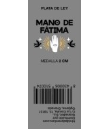 TRI.MEDALLA PLATA MANO FATIMA PLANA 2 CM.