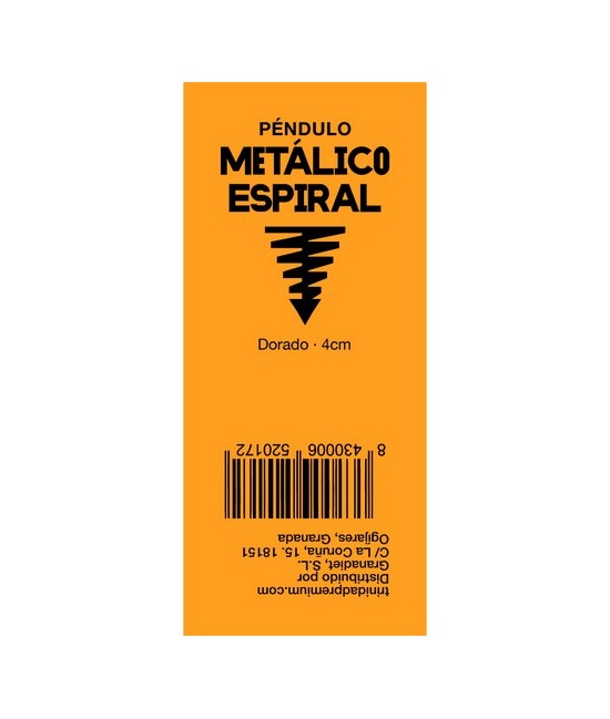 TRI.PENDULO METALICO ESPIRAL DORADO 4 CM.