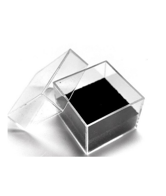 Caja con espuma flocada negra 27x27x21mm.