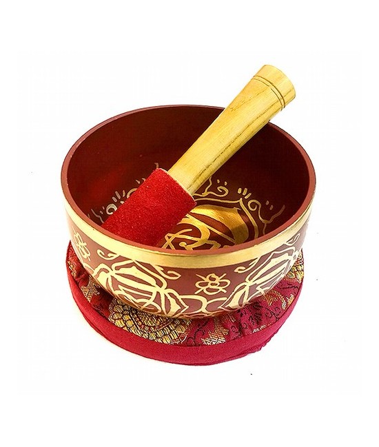 Cuenco Tibetano Primer Chakra.
Incluye Cuenco de Bronce, cojín de sujeción y mazo.

Medidas: 12 cm de diametro x 7 cm de alt