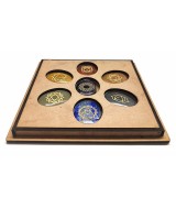 KU.CAJA SET CHAKRA MADERA CUADRADA FLOR VIDA  16x16X1,2 CM.