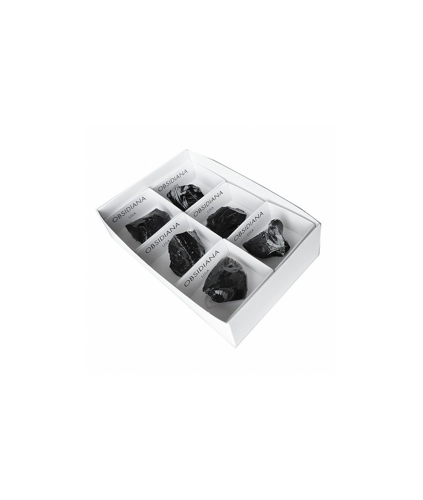 Obsidiana Negra en cajita de 4x4.
Se Venden en bandejas de 6 unidades