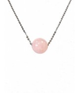 TRI.COLLAR CUARZO ROSA BOLA 12 MM.