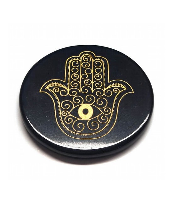 KU.PLACA OBSIDIANA MANO FATIMA  8 CM.
