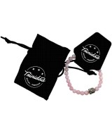 TRI.PULSERA CUARZO ROSA  BUDA 6 MM.