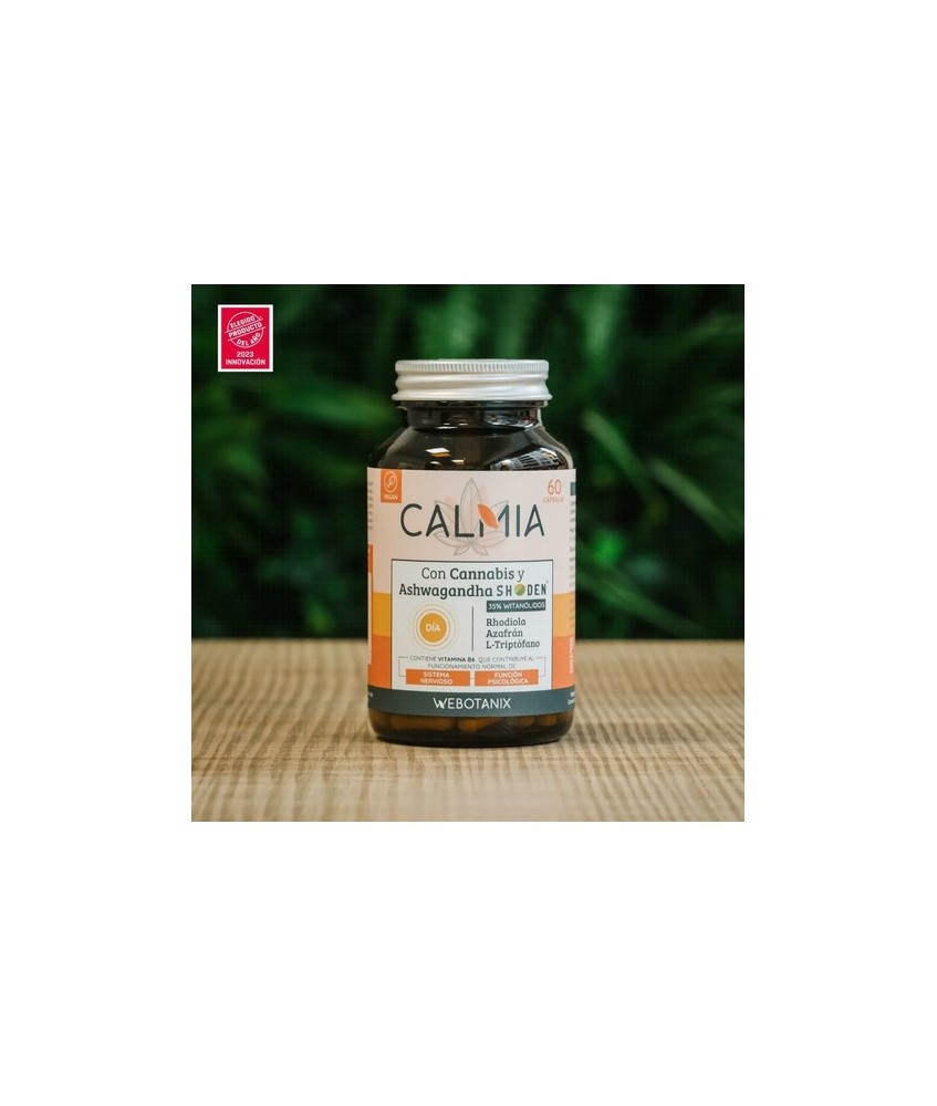 Calmia Día

Complemento alimenticio a base de proteína de cáñamo, extractos vegetales, triptófano y vitamina B6 que aporta eq