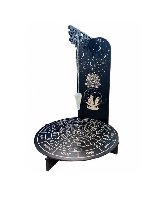 Tablero de adivinación del Sol de madera 28cm
SUP-PD04 Origen: India
Tablero de adivinación para péndulo
Tamaño aproximado d