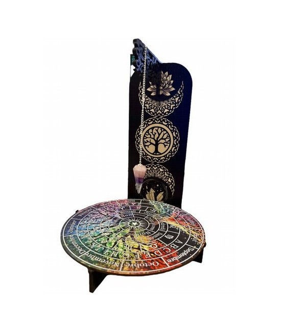 Tablero de adivinación árbol de la vida de madera 28cm
SUP-PD01 Origen: India
Tablero de adivinación para péndulo
Tamaño apr
