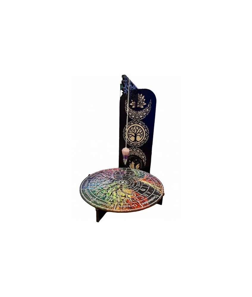 Tablero de adivinación árbol de la vida de madera 28cm
SUP-PD01 Origen: India
Tablero de adivinación para péndulo
Tamaño apr