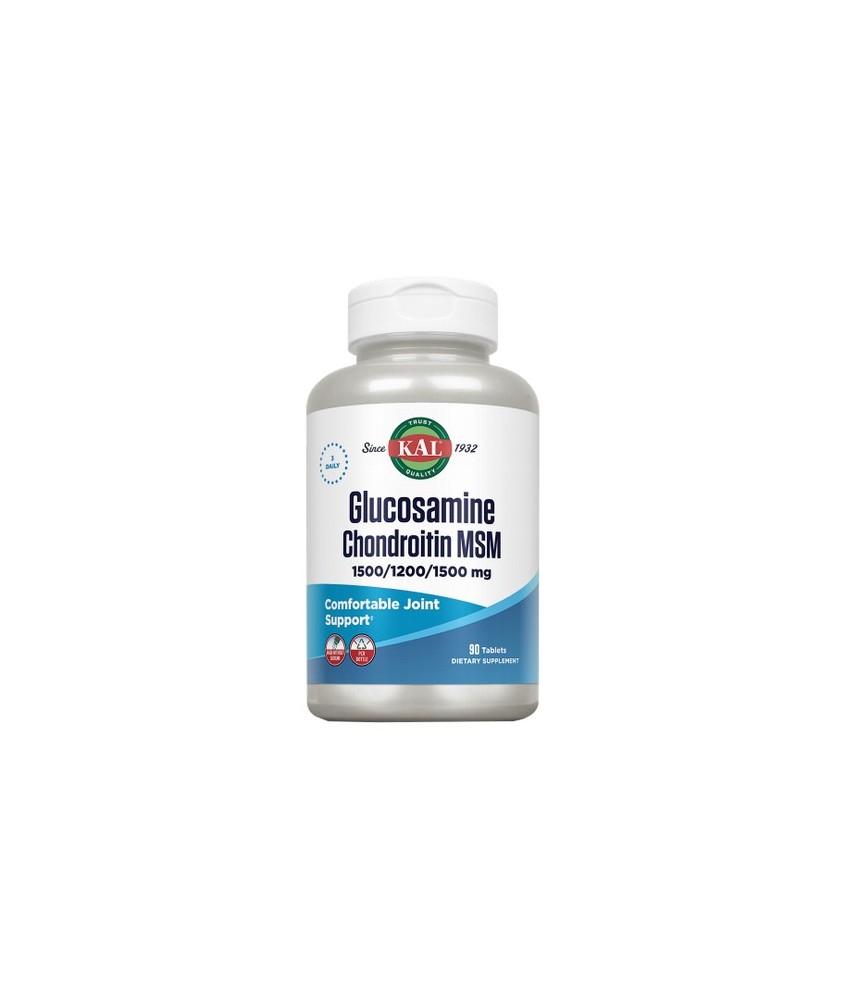 Glucosamine Chondroitin MSM- 90 Comprimidos
REF.72662
CONTENIDO MEDIO (POR TRES COMPRIMIDOS)
MSM (metilsufonilmetano)

150
