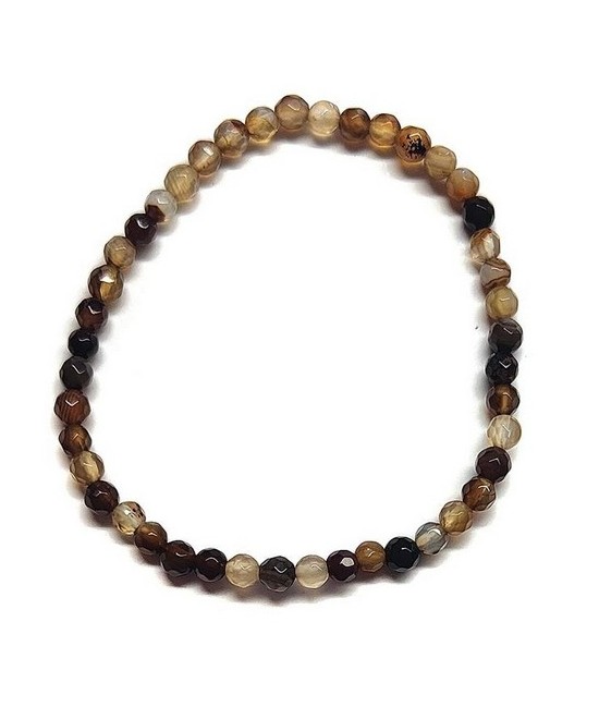 Pulsera de agata en bola de 4 mm. facetada.

Engarzado en goma elástica.