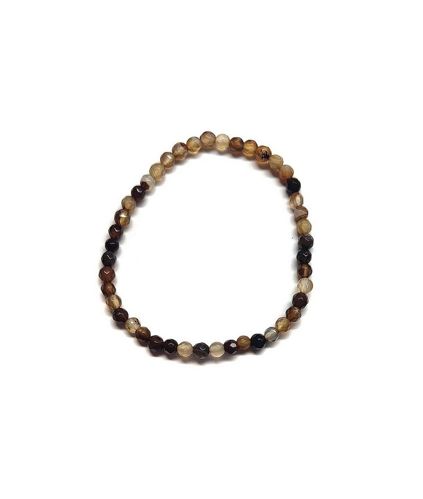 Pulsera de agata en bola de 4 mm. facetada.

Engarzado en goma elástica.