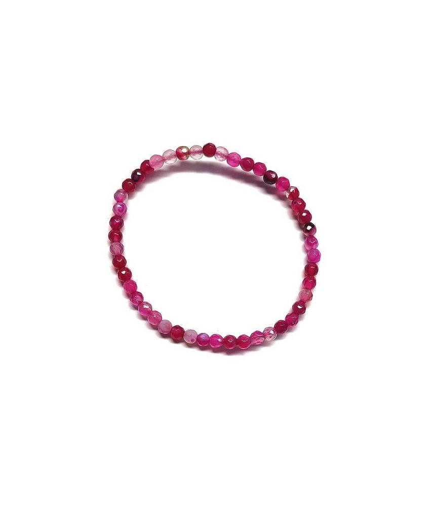 Pulsera de agata en bola de 4 mm. facetada.

Engarzado en goma elástica.