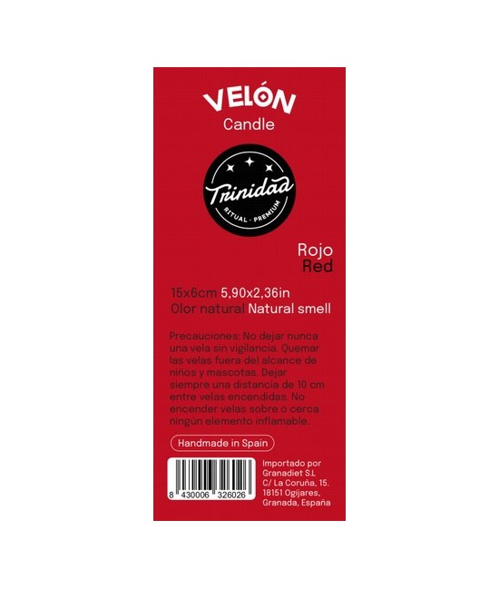TRI.VELON ROJO 15X6 CM.