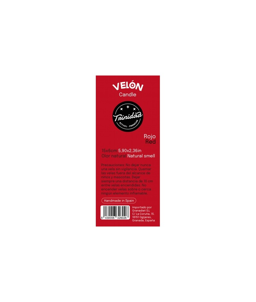 TRI.VELON ROJO 15X6 CM.