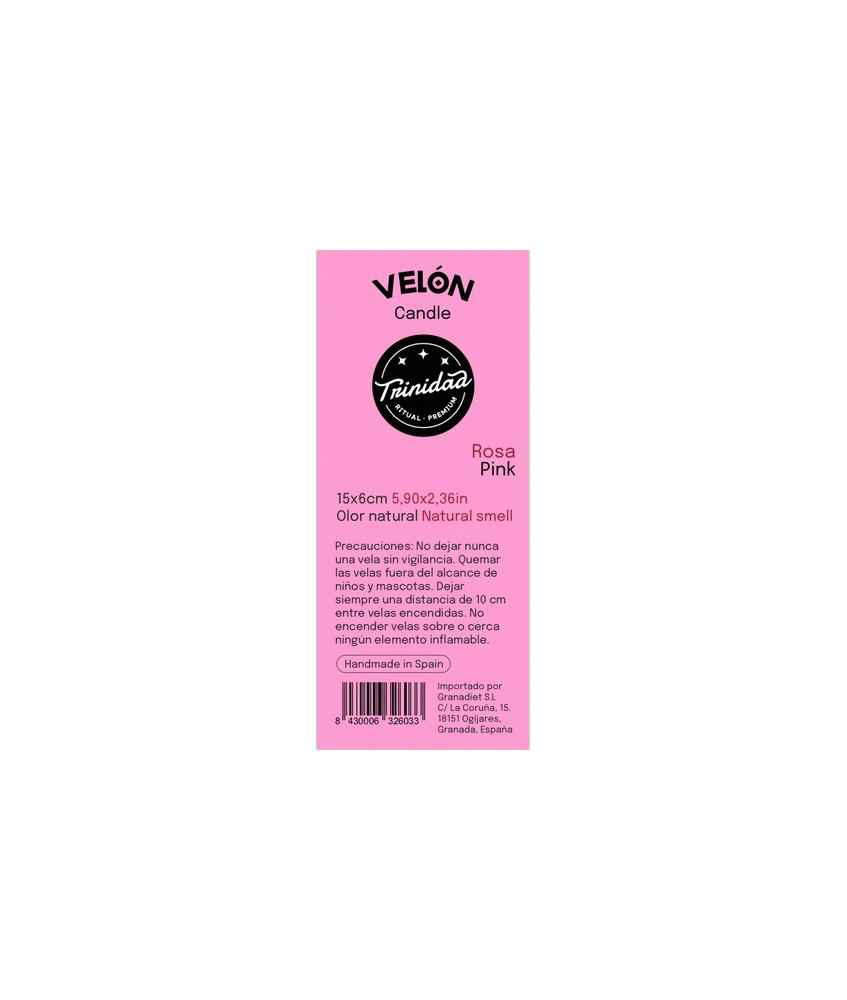TRI.VELON ROSA 15X6 CM.