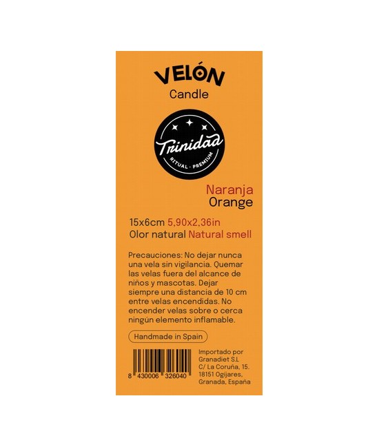 TRI.VELON NARANJA 15X6 CM.