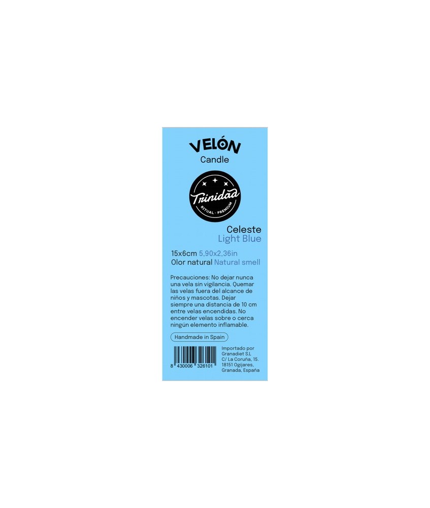 TRI.VELON AZUL CLARO CELESTE 16X5 CM.