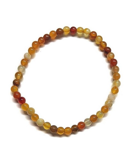 Pulsera elástica muy fina compuesta de cuentas de ágata de 4 mm de diámetro.

Presentado en una lámina de cartón que muestra 