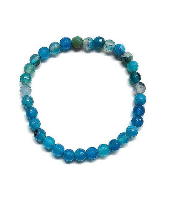 Pulsera de agata en bola de 6 mm. facetada.

Engarzado en goma elástica.