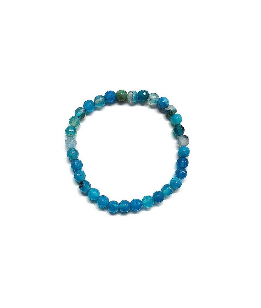 Pulsera de agata en bola de 6 mm. facetada.

Engarzado en goma elástica.