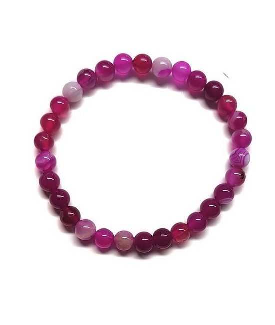 Pulsera de agata en bola de 6 mm. facetada.

Engarzado en goma elástica.