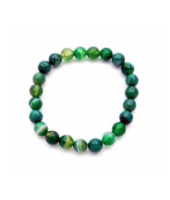 Pulsera elástica muy fina compuesta de cuentas de ágata de 6 mm de diámetro.

Presentado en una lámina de cartón que muestra 
