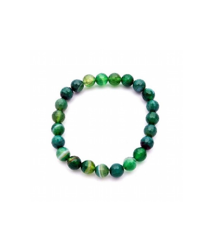 Pulsera elástica muy fina compuesta de cuentas de ágata de 6 mm de diámetro.

Presentado en una lámina de cartón que muestra 