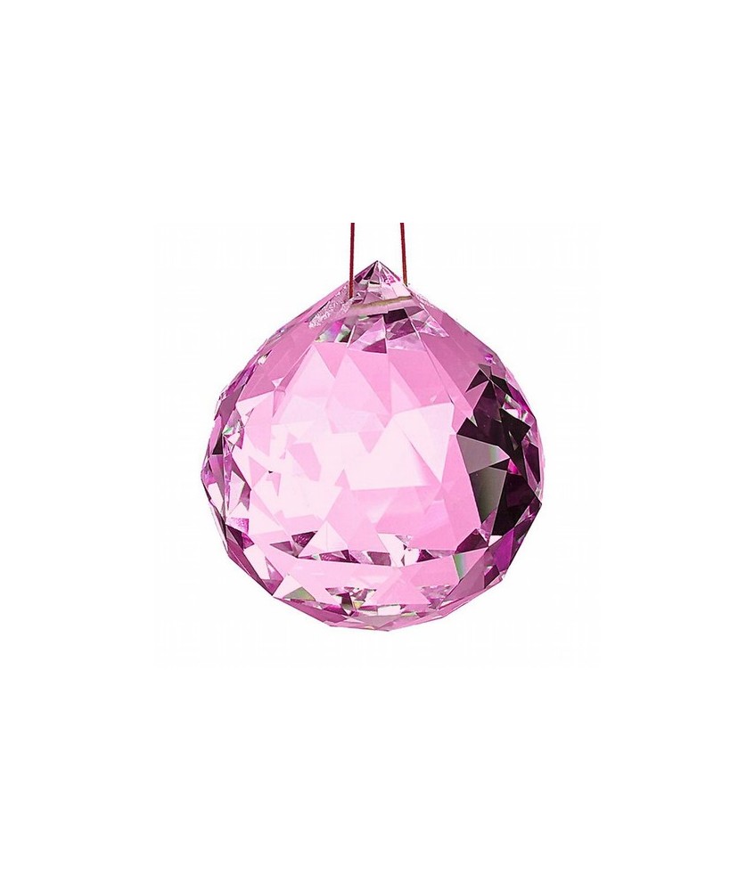 Bola facetada de cristal ROSA de 40 mm. de diametro.

Engarzada en hilo rojo.

En el feng Shui, las bolas de cristal se uti