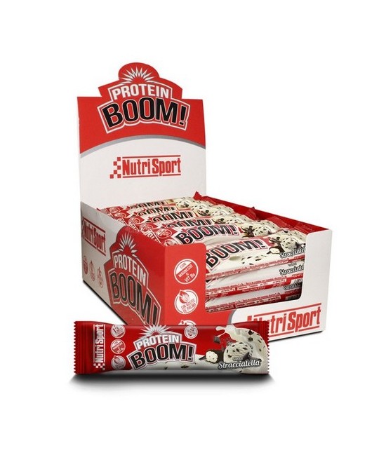 Protein Boom es una barrita proteica con 12-13 g de proteína láctea, según sabor. Gracias a su aporte proteico sumado a sus hid