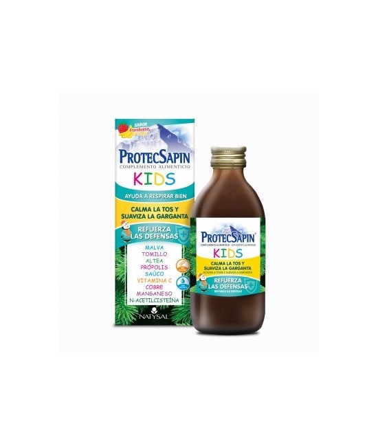 ProtecSapin® KIDS ayuda a respirar bien, calma la tos y suaviza la garganta. REFUERZA LAS DEFENSAS.

Jarabe a base de Malva, 