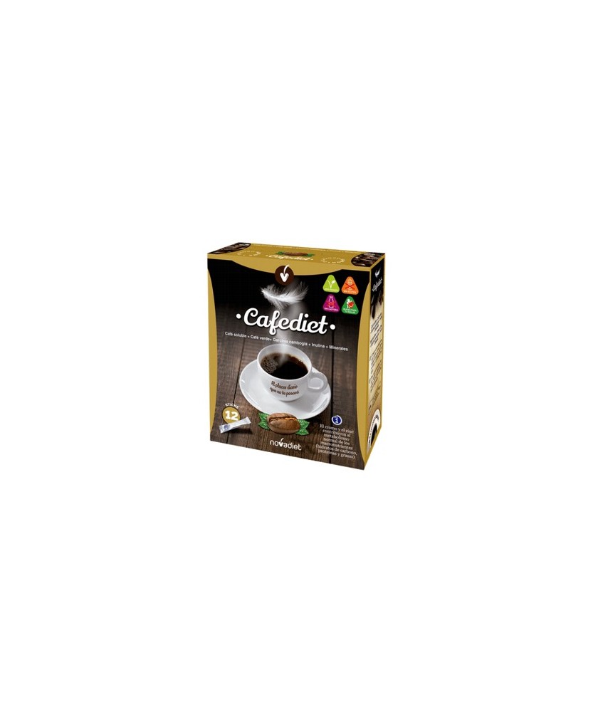 ¿Qué es Cafediet?
Es un complemento alimenticio a base de Café soluble, Café verde, Garcinia cambogia, Inulina y Minerales.
P