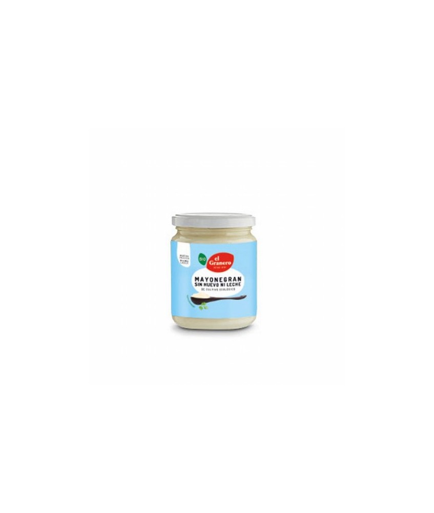 MAYONEGRAN MAYONESA SIN HUEVO BIO, 245 g
Ref. 015905

Ingredientes: aceite de girasol*, agua, azúcar de caña integral*, vina