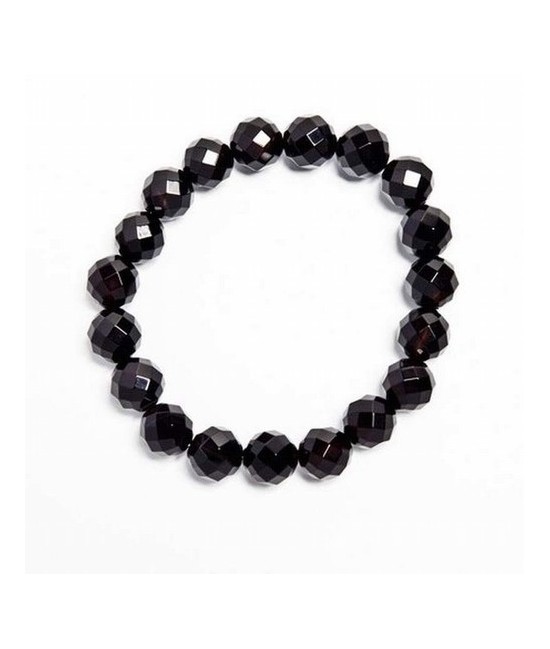 Pulsera de Ágata Negra con bola de 10mm facetada.

En goma elástica.