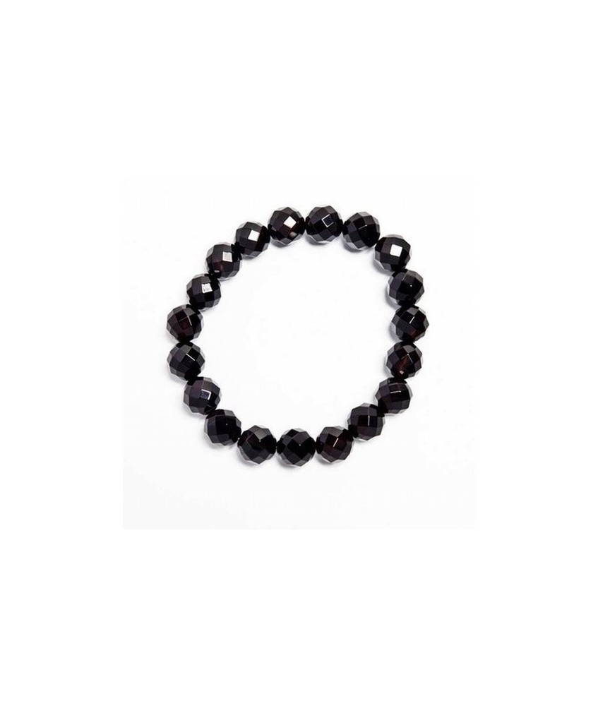 Pulsera de Ágata Negra con bola de 10mm facetada.

En goma elástica.