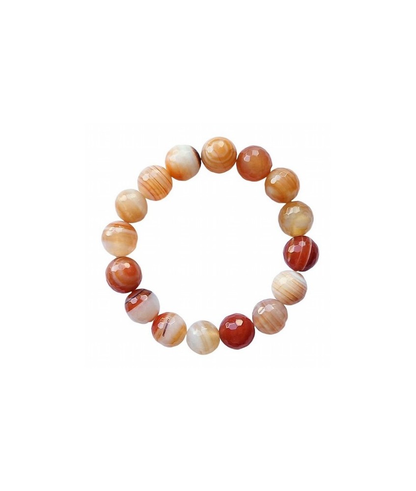 Pulsera de Ágata bandeada. Pulsera facetada en bolas de 12mm.
En goma elástica.