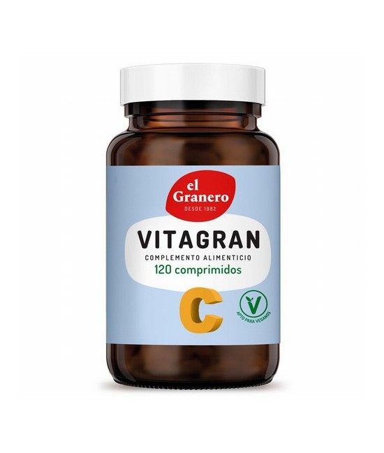 
VITAGRAN C (VITAMINA C+BIOFLAVONOIDES) 120 COMP. 830 mg
Ref. 013117

Ingredientes: agente de carga celulosa microcristalin