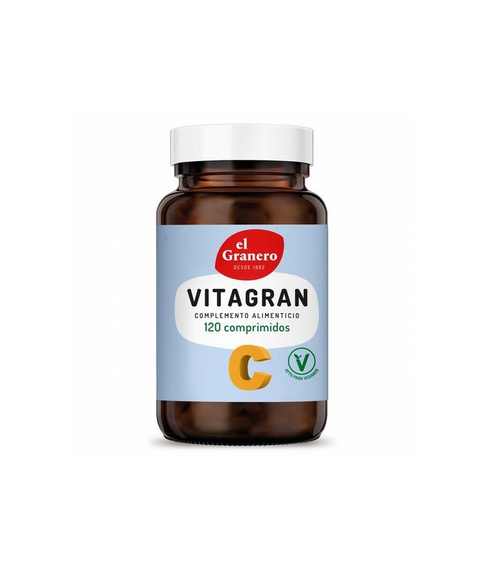 
VITAGRAN C (VITAMINA C+BIOFLAVONOIDES) 120 COMP. 830 mg
Ref. 013117

Ingredientes: agente de carga celulosa microcristalin
