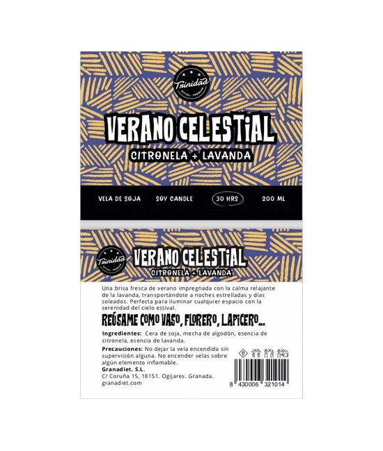 TRI.VELA VASO VERANO CELESTIAL 200 ML.