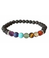 TRI.PULSERA LAVA 7 CHAKRAS 6 MM.