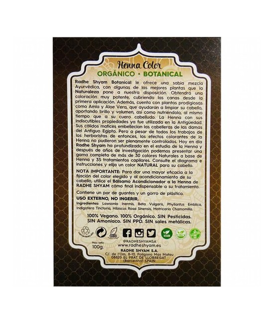 SP.HENNA CHOCOLATE POLVO ECO 100 GR.