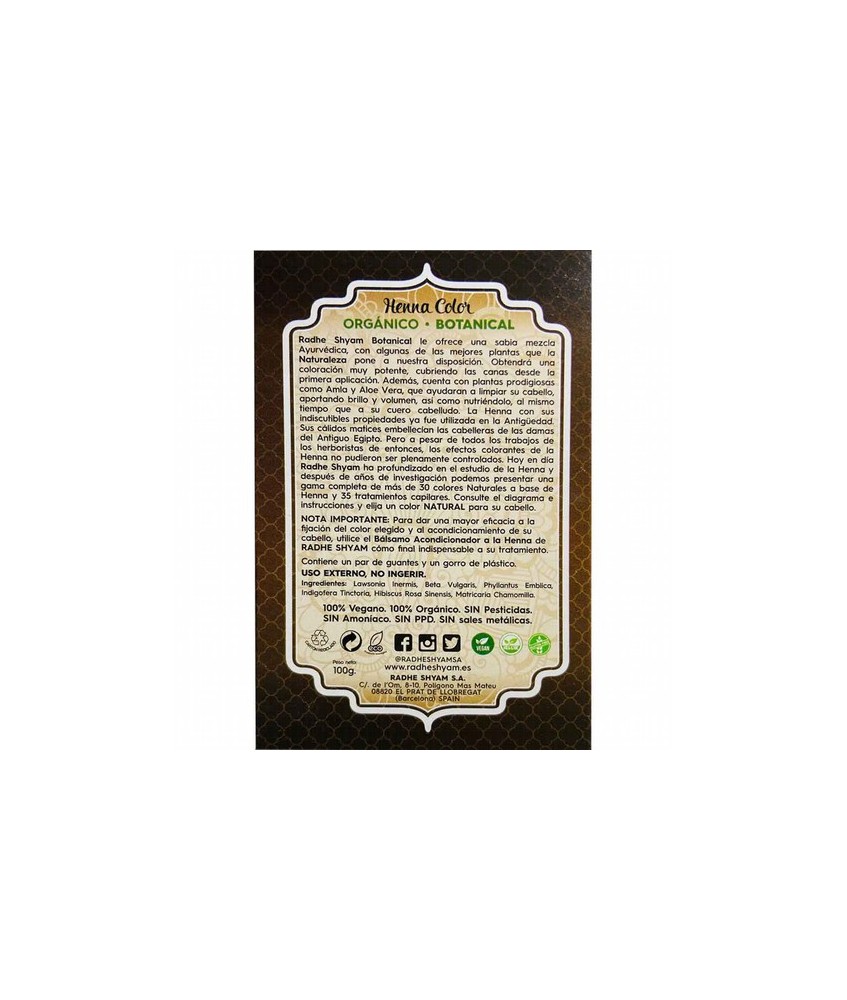 SP.HENNA CHOCOLATE POLVO ECO 100 GR.