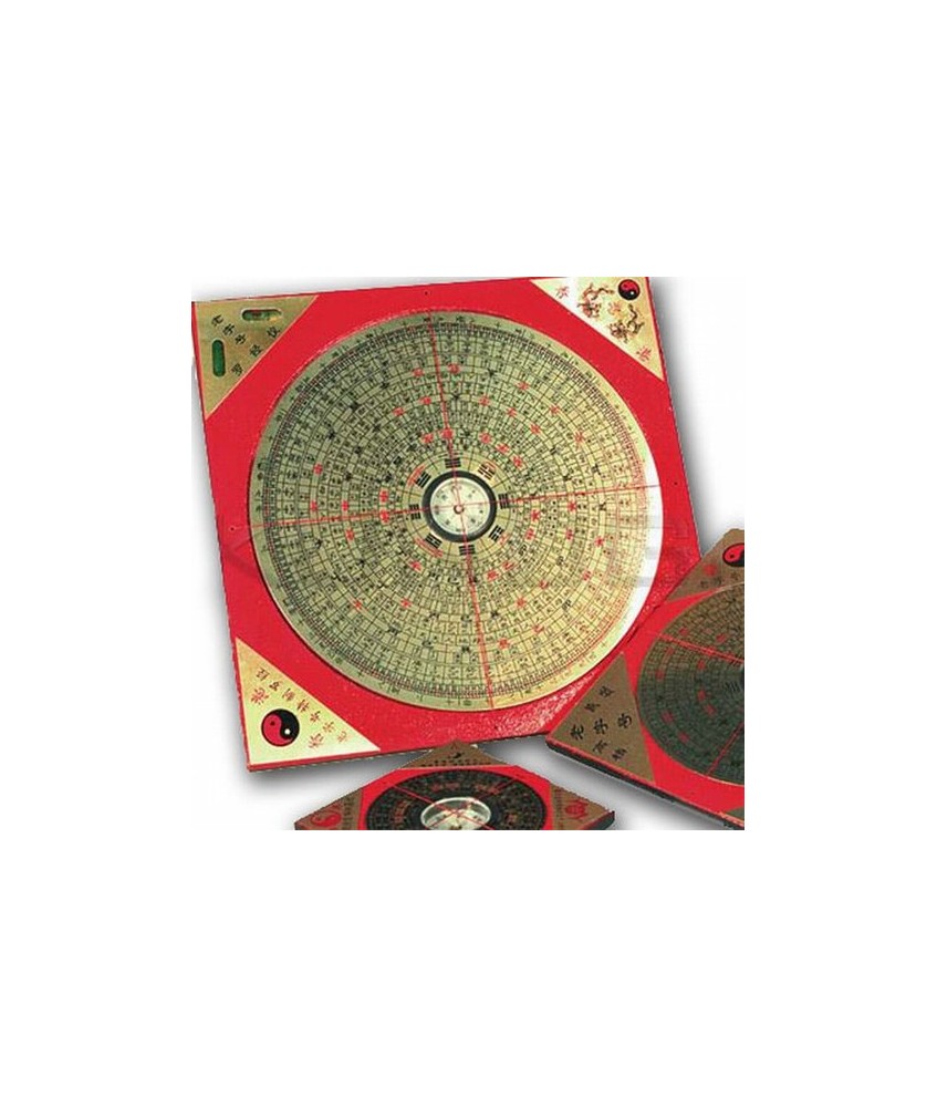 Brújula para feng shui de madera.

Medidas: 15 cm. x 15 cm.

Su nombre en la cultura china es conocido como Luopan. Es un i