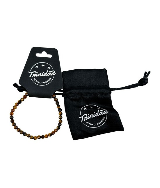 TRI.PULSERA OJO TIGRE BOLA 4 MM.