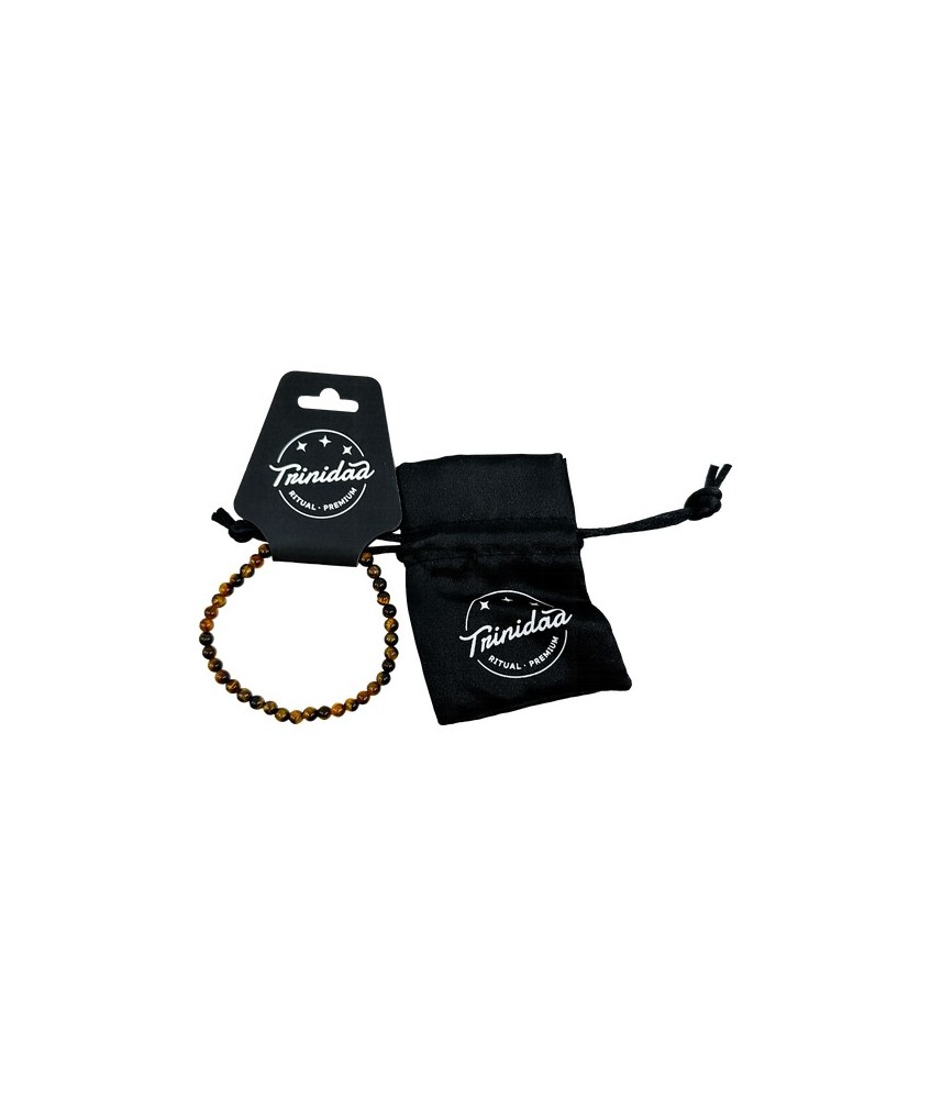 TRI.PULSERA OJO TIGRE BOLA 4 MM.