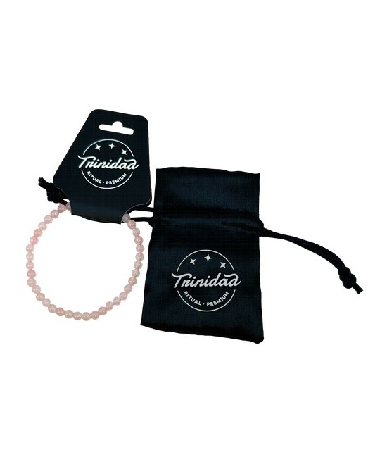 TRI.PULSERA CUARZO ROSA BOLA 4 MM.