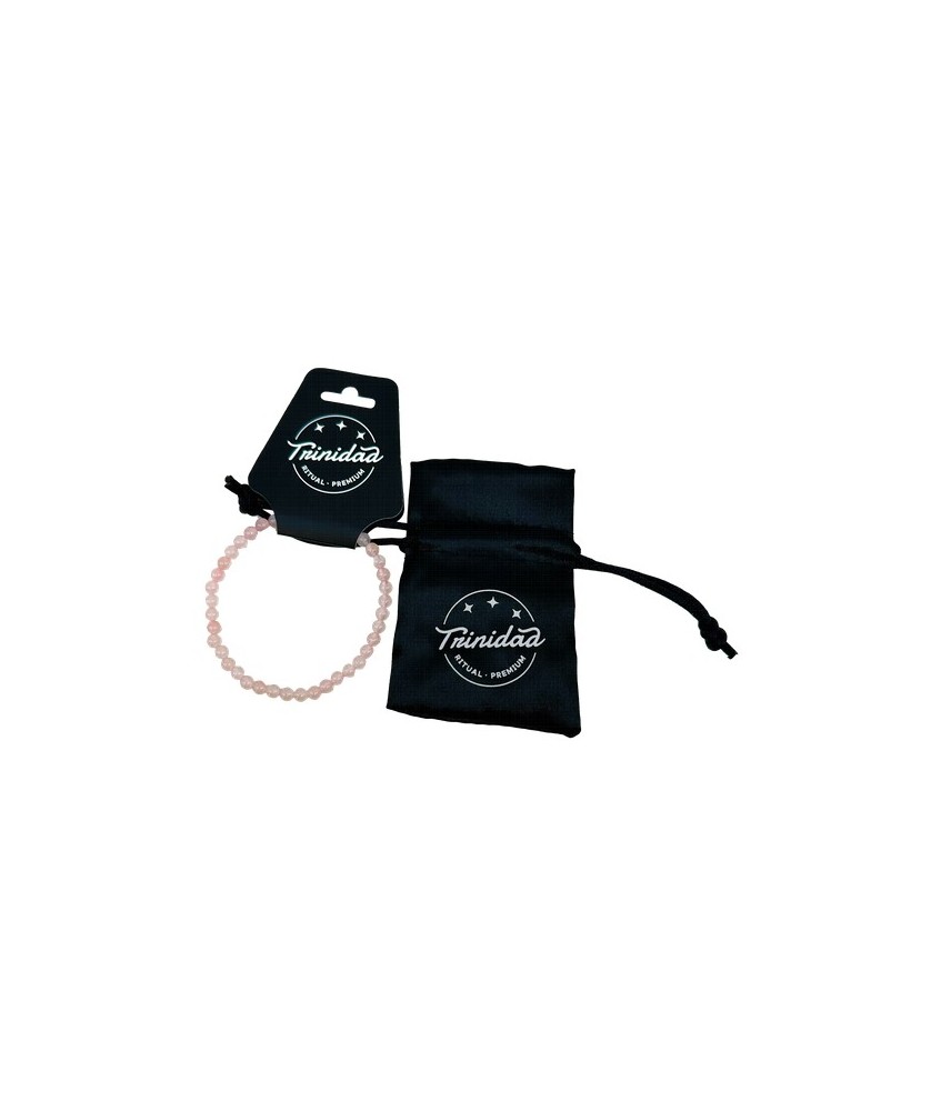 TRI.PULSERA CUARZO ROSA BOLA 4 MM.