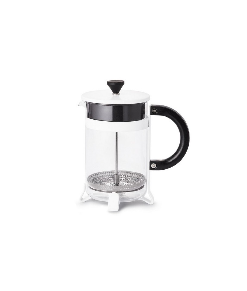 Este tipo de cafetera también se conoce como prensa francesa y es igualmente adecuada para preparar café y té. El café en polvo