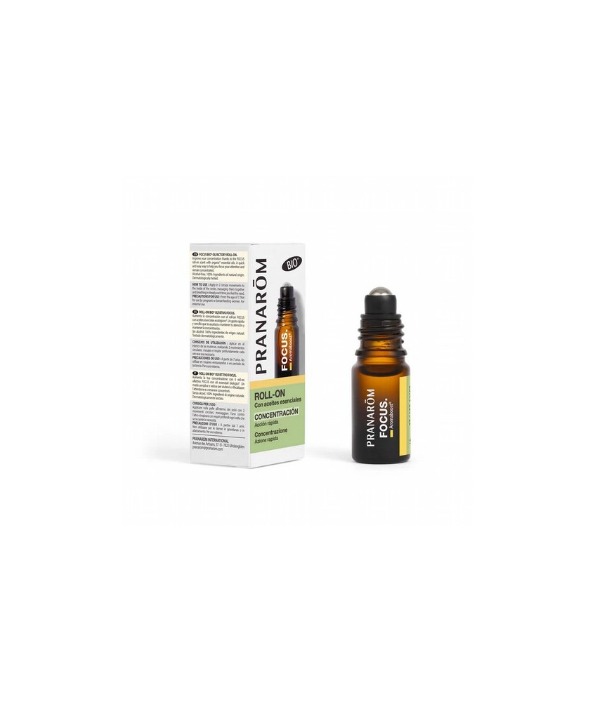 Diseñado para potenciar la concentración y mejorar la memoria, el roll-on olfativo FOCUS con aceites esenciales ofrece un apoyo